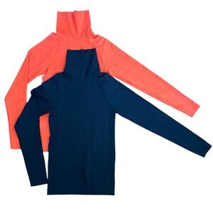 Turtleneck Tops set of 2 in Orange and Black
